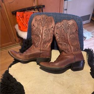 Justin leather cowboy boots